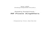 Reading Assignment - RF Power Amplifierskphang/papers/2001/poon_RFamps.pdf · ECE 1352F Analog Integrated Circuits I Reading Assignment - RF Power Amplifiers Prepared by: Poon, Alan
