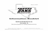 9 Math Info Booklet - · PDF fileGrade 9 TAKS Mathematics Information Booklet 3. ... rather than grade-level math courses. For the TAKS high school mathematics assessments, there are