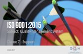 ISO 9001:2015 - Fon Kvalitetkvalitet.fon.bg.ac.rs/wp-content/uploads/ISO-9001-7-Support.pdf · Contents ISO 9001:2015 Clause 4 Context of the organization Clause 7 Support Clause