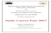 Static Career Fair-2017 - coephaltan.edu.incoephaltan.edu.in/reports/Career Fair.pdf · Felicitation of Mr. Sampatrao Khomane, IVM RTO, Baramati at ... Asst. Director (Technical),