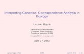 Interpreting Canonical Correspondence Analysis in …faculty.frostburg.edu/math/lhegde/pdf/InterpretSas.pdf · Interpreting Canonical Correspondence Analysis in Ecology Laxman Hegde