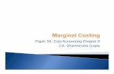 Paper 3A: Cost Accounting Chapter 9 CA. Dharmendra · PDF fileTechnique of Costing For Managerial Decision Making To Measure Profitability of Products To study Cost Volume Profit Analysis