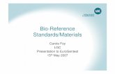 Bio-Reference Standards/Materials - ESHG · PDF fileBio-Reference Standards/Materials Carole Foy LGC ... – analyst training – assay QC ... the more complex analytical