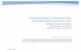 Personal Financial Planning Body of Knowledge · PDF fileThe Personal Financial Planning Body of Knowledge (BOK) is an outline of the technical knowledge that a CPA financial planner
