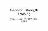 Geriatric Strength Training - content.ccrn.comcontent.ccrn.com/.../2009_rs_mats/305GeriatricStrengthTraining.pdf · Geriatric Strength Training Chad Hensel, PT, DPT MHS, CSCS. Who