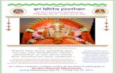 Sri Lalitha · PDF fileSrirastu Subhamastu Avighnamastu Sri Lalitha Peetham Sri Devi Navaratri Mahotsavam Wednesday Sep 24 – Friday Oct 03, 2014 OM Sri Lalitha Para Devyei Namaha
