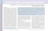 from the association - VRG · PDF filefrom the association Position of the American Dietetic Association: Vegetarian Diets ABSTRACT It is the position of the American Di-etetic Association