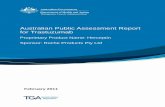 Australian Public Assessment Report for Trastuzumab · PDF file(the Act), applying a risk management approach designed to ensure therapeutic goods supplied in Australia meet acceptable