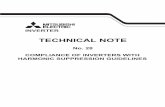 TECHNICAL NOTE No. 28 - Mitsubishi · PDF file4.2 Calculation of equivalent capacities of harmonic generating equipment ... COMPLIANCE OF INVERTERS WITH HARMONIC SUPPRESSION GUIDELINES