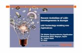 7th Nitride Semiconductor Application Workshop 2010 ... · PDF fileRecent Activities of LED-Developments in Europe LED Technology enabling new Applications 7th Nitride Semiconductor