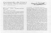 Leonardo da Vinci .;~~ Society · PDF fileLeonardo da Vinci Society Newsletter .;~~ -- . editor: ... Pedretti, Carlo, Leonardo da Vinci: fa Battaglia di Anghiari e le armi fantastiche,