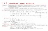 Chapter 7 Powers and Roots(Download PDF) - · PDF file... square roots of the perfect square natural ... The first twenty perfect squares along with their corresponding square roots