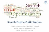 Search Engine Optimization (SEO) - Leiden Universityliacs.leidenuniv.nl/~takesfw/pdf/seo.pdf · Search Engine Marketing Tools ... "Search engine optimization (SEO) ... Relevant for