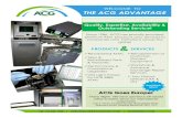 WELCOME TO THE ACG ADVANTAGE · PDF fileWELCOME TO THE ACG ADVANTAGE Quality, Expertise, Availability & Outstanding Service! ... for NCR 5886 ATMs Equipment Workshop & Advance Exchange