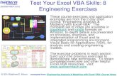 Test Your Excel VBA Skills: 8 Engineering Exercises · PDF fileTest Your Excel VBA Skills: 8 Engineering Exercises These course exercises and application ... and other helpful Excel-VBA