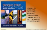 Chapter 10 ETHICAL DECISION- MAKING: CORPORATE GOVERNANCE ... · PDF fileChapter 10 ETHICAL DECISION-MAKING: CORPORATE ... Outline the requirements of the Sarbanes-Oxley ... Describe