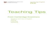 Teaching Tips - Cambridge English Language  · PDF fileCambridge English: First  FCE) -and qualifications/first/ 2 ... Teaching tips for Reading and Use of English Part 1