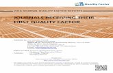 DIRECTORY OF JOURNAL QUALITY FACTORqualityfactor.org/Journalqualityfactorreport.pdf · List of Journals in quality factor review status with the Journal Quality Factor ... Jurnal