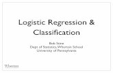 Logistic Regression & Classiﬁcationstine/mich/DM_05.pdf · Wharton Department of Statistics Logistic Regression & Classiﬁcation Bob Stine Dept of Statistics, Wharton School University