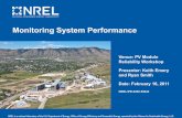 Monitoring System Performance - NREL · PDF fileMonitoring System Performance Venue: PV Module ... “Standard Test Method for Electrical Performance of ... – ultrasonic preferred