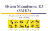 Sistem Manajemen K3 (SMK3) - Universitas Brawijayarizkylrs.lecture.ub.ac.id/files/2016/10/K3-5.-SMK3.pdf · Audit SMK3 12. Pengembangan Ketrampilan dan Kemampuan ... 2.4 Indikator