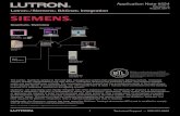 August 2014 Lutron / Siemens BACnet · PDF fileLutron ® / Siemens ® BACnet ® Integration Application Note #524 Revision A August 2014 1 Technical Support — 800.523.9466 Quantum