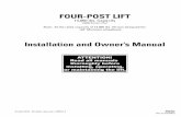Installation and Owner’s Manual - Revolution · PDF fileFOUR-POST LIFT 14,000 lbs. Capacity (4000 Series Lifts) Note: At the rated capacity of 14,000 lbs. lift was designed for:
