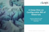 A Deep Dive on Configurable Bill of Materials - Gottipati · PDF fileA Deep Dive on Configurable Bill of Materials Lawrence Matusek, eLogic ... SAP Variant Configuration SAP Integration