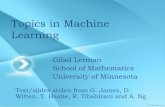 Topics in Machine Learning - University of Minnesotalerman/bootcamp/machine_learning_cours… · Gilad Lerman School of Mathematics University of Minnesota Topics in Machine Learning