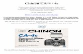 Chinon CA-4 / 4s  · PDF fileFilm pressure plate 19. Film chamber cover 20. Rewind button ... To test the batteries, ... FILM LOADING Your Chinon CA-4