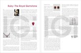 Ruby - IGI - International Gemological · PDF fileRoyal Gemstone the quality Of the ... A rough guide to the most desirable ruby sources is as follows, ... When one is buying rubies