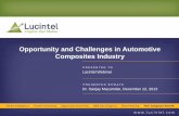Opportunity and Challenges in Automotive Composites · PDF fileOpportunity and Challenges in Automotive Composites Industry P R E S E N T E D T O Lucintel Webinar Dr. Sanjay Mazumdar,