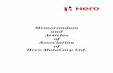 Memorandum and Articles of Association of Hero MotoCorp · PDF fileIn the matter of M/s HERO HONDA MOTORS LIMITED I hereby certify that HERO HONDA MOTORS LIMITED which was originally