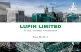 LUPIN LIMITEDlupin.com/pdf/17/05/investor-meet-24-May-17-vF.pdf · Aerial view of Lupin offices, Baltimore, US Lupin is a Dominant Force in Global Generics 4th largest generic globally
