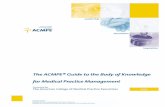 ACMPE Guide to the Body of knowledge - Provider's · PDF fileThe ACMPE¤ Guide to the Body of Knowledge ... Financial Management ... The Guide to the Body of Knowledge for Medical