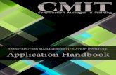 CONSTRUCTION MANAGER CERTIFICATION …cmaanet.org/files/Certification/CMIT/CMIT Handbook 072617.pdf · on evaluating international academic credentials is located on the CMCI website.
