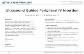 Ultrasound Guided Peripheral IV Insertion - · PDF fileUltrasound Guided Peripheral IV Insertion Author(s) Kevin Arnold, RN, BSN is a clinical specialist in the ... Upon completion