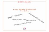 Cray Valley Products For  · PDF fileCray Valley Products For Inks Acrylate Oligomers ... have higher glass transition temperatures, ... Lithographic Ink Formulation