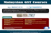 Malaysian GST Courses -  · PDF fileMalaysian GST Courses ... Parliament in the next sitting to become law. ... Finance & Admin Procurement Sales & Marketing