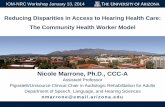 Reducing Disparities in Access to Hearing Health Care: …/media/Files/Activity Files... · Speech, Language, and Hearing Sciences Reducing Disparities in Access to Hearing Health