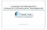 College of Medicine Clinical Coordinator Handbook ...academicdepartments.musc.edu/com/education/Evaluation_and... · College of Medicine Clinical Coordinator Handbook ... (Dr. Dempsey,