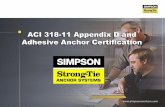 ACI 318-02, Appendix D - SEANM. · PDF fileOverview • Adhesive Anchor Design Now • IBC 2012 & Scope of ACI 318-11 • ACI 355.4-11 – What is it? • ACI/CRSI Adhesive Anchor