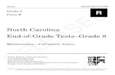 North Carolina RELEASED - Practice Post-Test - Tindley ... · PDF fileRELEASED NCDPI North Carolina Test of Mathematics. Grade 8 Form R RELEASED Fall 2009 Page 4 Go to next page 9.