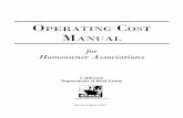 OPERATING COST  · PDF fileOPERATING COST MANUAL For Homeowner Associations Table of Contents Page PART I Foreword