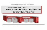 Hazardous Waste Containers - Northern Arizona · PDF fileHazardous Waste Containers U.S. EPA Region 6, 1997. ... container inspection checklist (see page 16) that may be tailored for