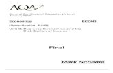 A Level Economics Mark Scheme Unit 3 JAN 2012 · PDF fileMark Scheme – General Certificate of Education (A-level) Economics – Unit 3: Business Economics and the Distribution of