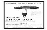 OPERATION, SERVICE & PARTS MANUAL - Yale Hoist and Manuals/Yale Hoist/SHAW-BO… · Page 4 SECTION I - GENERAL DESCRIPTION 1-1. GENERAL. SHAW-BOX Series “700” electric hoists