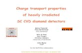 Charge transport properties of heavily irradiated ... · PDF fileCharacterizationDof SC CVDddiamond detectors ... Charge transport properties of heavily irradiated SCCV diamond etectors