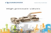 High pressure valves - Zawory przemysł · PDF fileHigh pressure ales High pressure General ... EN 10226-1, ISO 7-1, JIS B0203 BSPT - British Standard Pipe Taper thread DIN 3852 BSPP