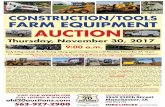 CONSTRUCTION/TOOLS FARM EQUIPMENT AUCTION · PDF fileVISIT OUR WEBSITE FOR FULL LISTING & PHOTOS 563-927-2900 AUCTION LOCATION: 1949 210th Street Manchester, IA (Old Hwy 20) It Pays